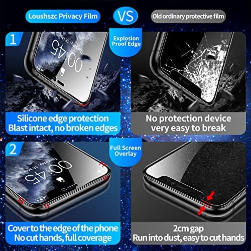 מגן מסך זכוכית Loushszc עבור iPhone11 Pro Max/iPhonexs מקסימום [משודרג אטום הגנה על קצה מוגבה]